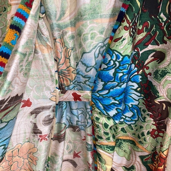 Vintage Aiyana Itchome Dupioni 100% Silk Wrap Dress - Picture 7 of 10